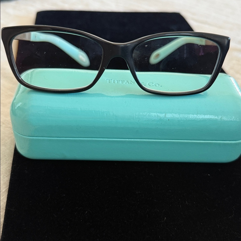 Tiffany & Co. Black glasses with Blue Case( prescription glasses)